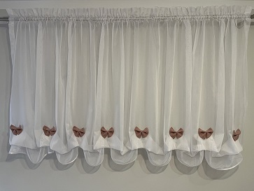 Miniaturka produktu Firanka marszczona z kokardkami