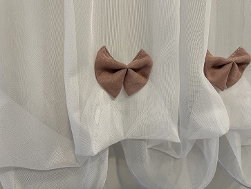 Miniaturka produktu Firanka marszczona z kokardkami