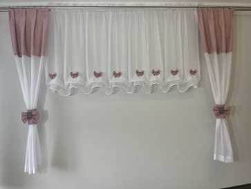 Miniaturka produktu Firanka marszczona z kokardkami