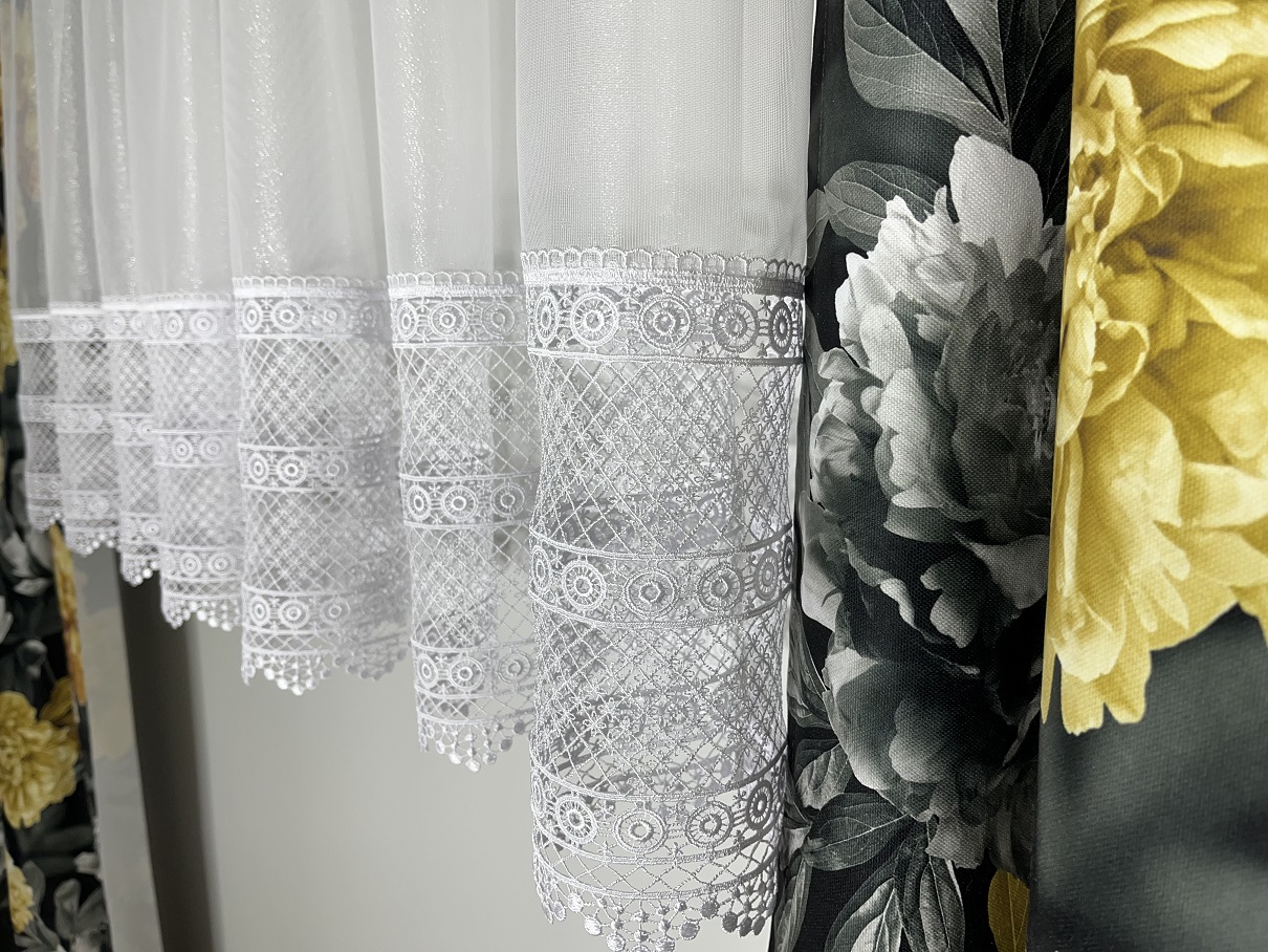 Duże zdjęcie produktu Firanka marszczona z gipiurą