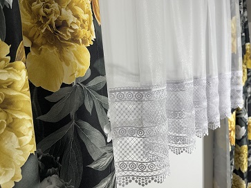 Miniaturka produktu Firanka marszczona z gipiurą