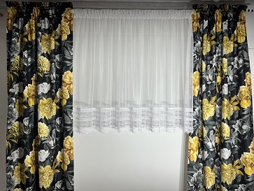 Miniaturka produktu Firanka marszczona z gipiurą