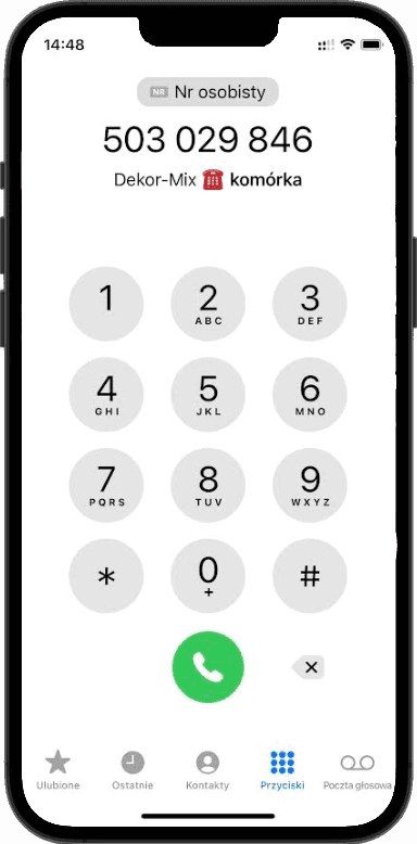 Zdjęcie numeru telefonu do sklepu dekor-mix